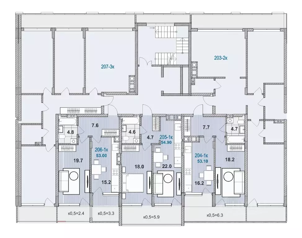 1-к кв. Калининградская область, Зеленоградск ул. Гагарина, 87 (53.0 ... - Фото 1