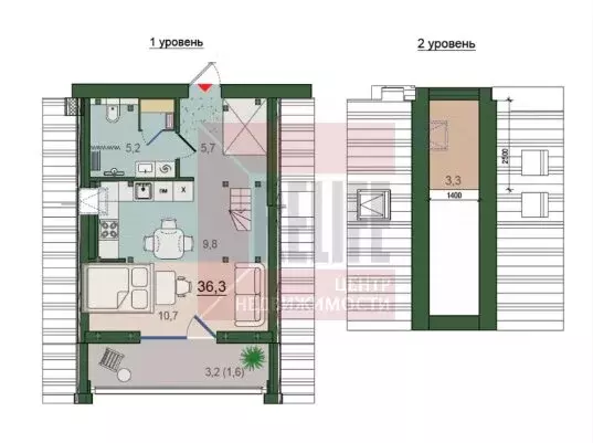 1-комнатная квартира: Калининград, улица Молодой Гвардии, 34 (36.3 м) - Фото 1
