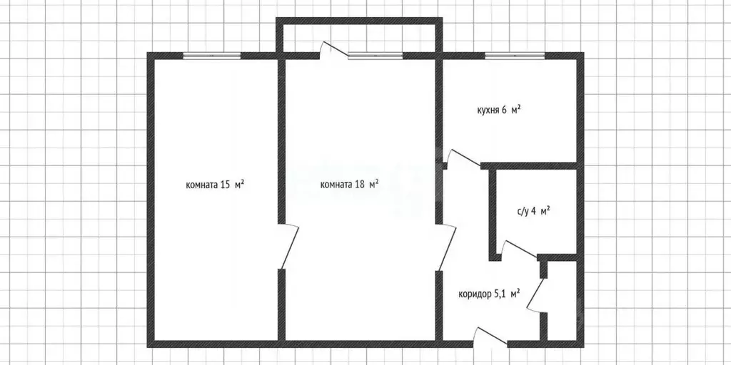 2-к кв. Адыгея, Майкоп Железнодорожная ул., 162 (48.1 м) - Фото 0