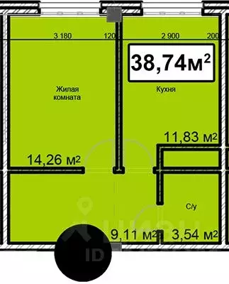 1-к кв. Ставропольский край, Ессентуки ул. Благодатная, 24 (38.74 м) - Фото 0