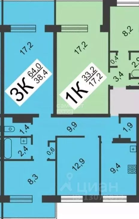 3-к кв. Нижегородская область, Нижний Новгород Коломенская ул., 12 ... - Фото 2