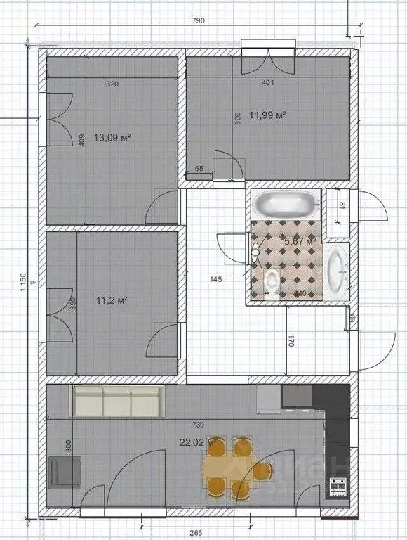 Дом в Крым, Симферополь ул. 41-я Коллективных Садов, 48 (86 м) - Фото 2