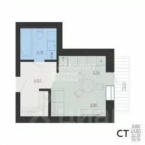 Студия Липецкая область, Липецкий муниципальный округ, с. Ленино ул. ... - Фото 2