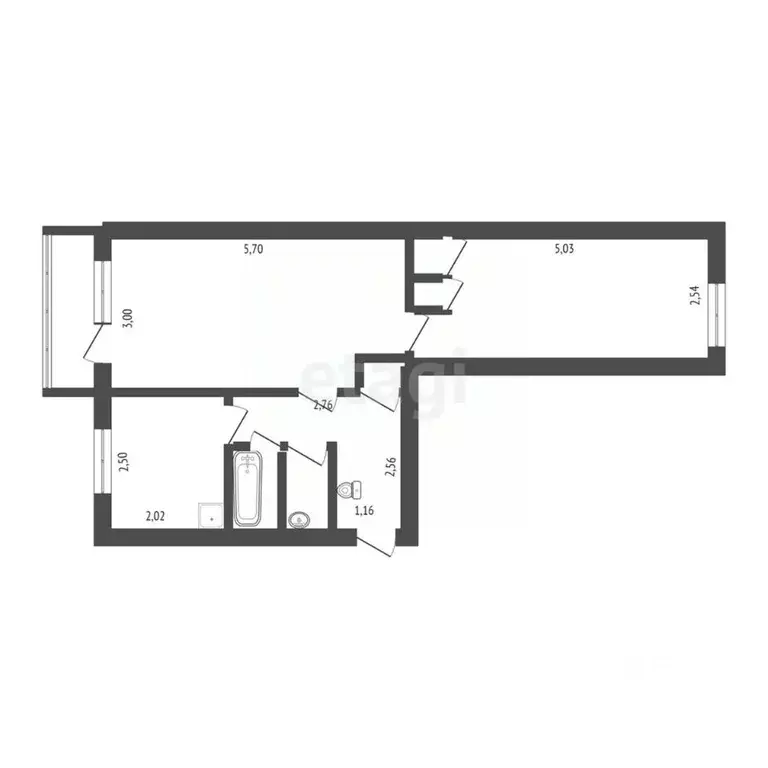 2-к кв. Кемеровская область, Юрга просп. Победы, 16 (44.6 м) - Фото 1