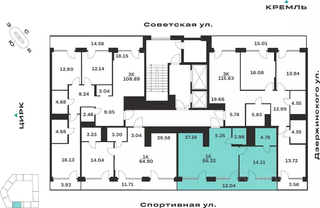1-к кв. Тульская область, Тула ул. Болотникова, 4 (66.32 м) - Фото 2