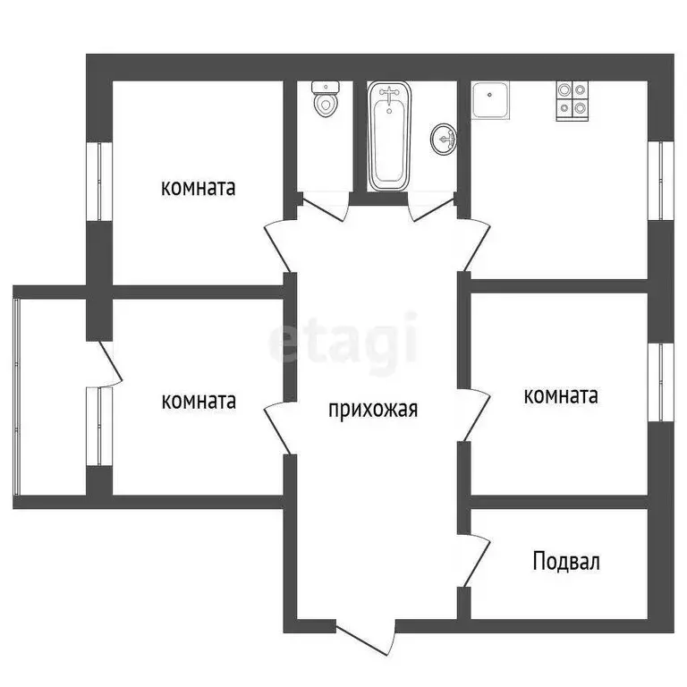 3-комнатная квартира: Заводоуковск, Октябрьская улица, 4 (63 м) - Фото 1