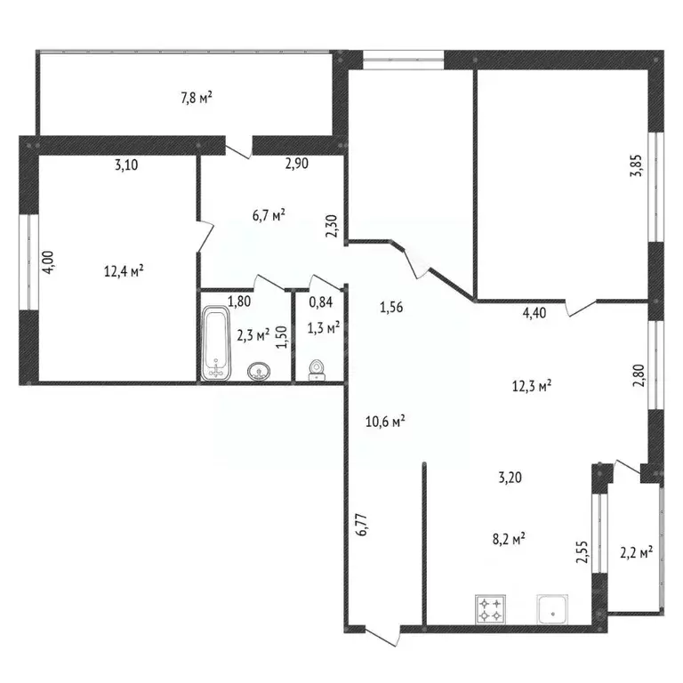 3-к кв. Башкортостан, Уфа Запорожский пер., 7 (75.0 м) - Фото 2