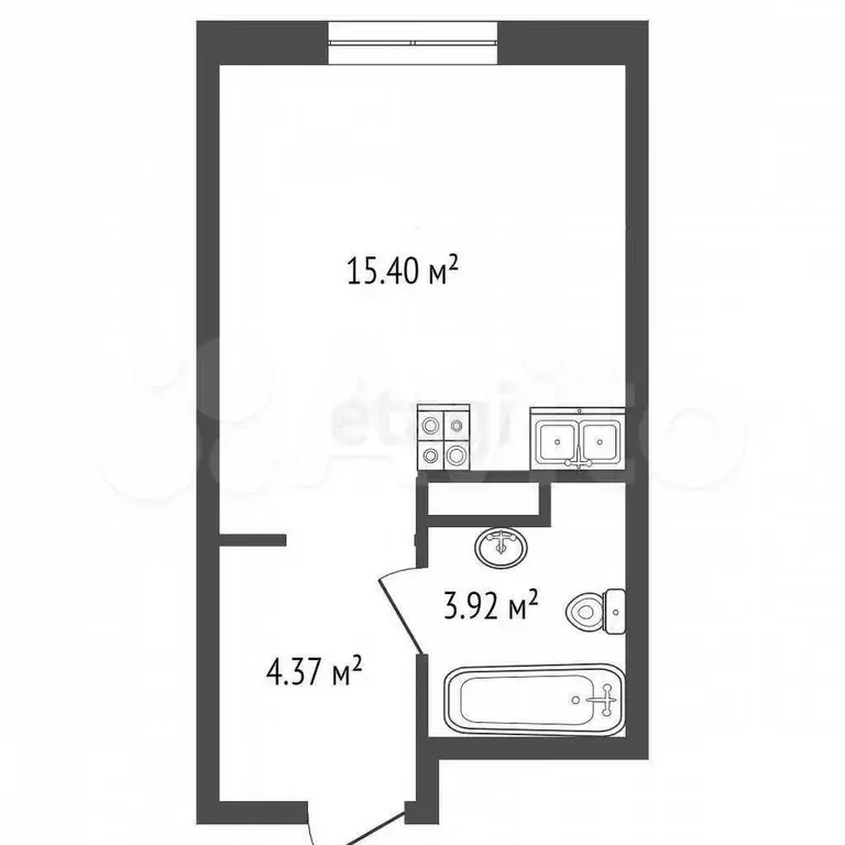 Квартира-студия, 18,3 м, 9/12 эт. - Фото 0