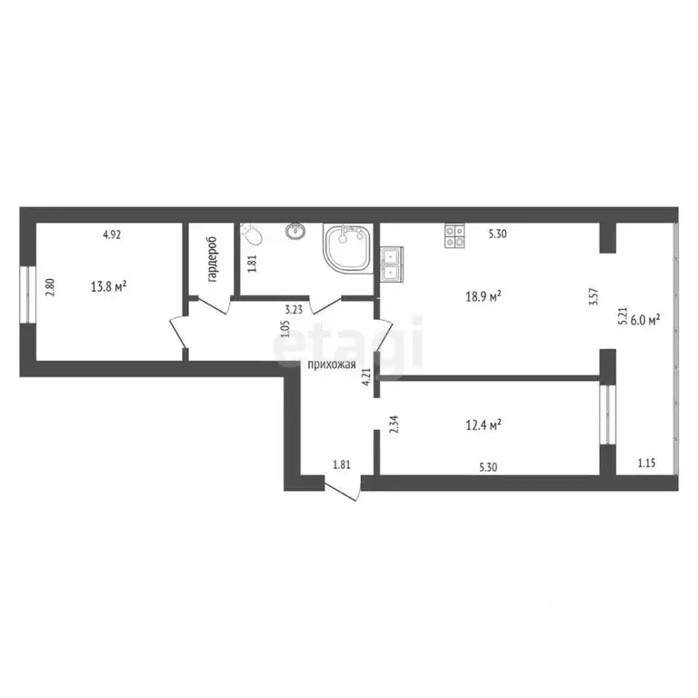 3-к кв. Ханты-Мансийский АО, Нягань 4-й мкр, 12 (70.0 м) - Фото 1