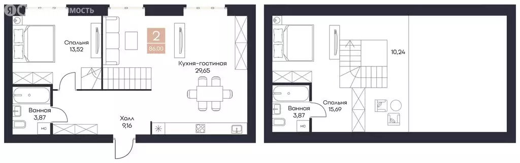 2-комнатная квартира: село Поляны, Новая улица, 2 (86 м) - Фото 0