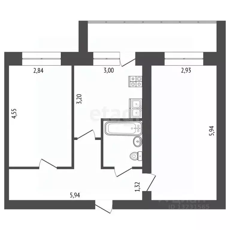 2-к кв. Челябинская область, Пласт ул. Сумина, 5 (54.1 м) - Фото 2