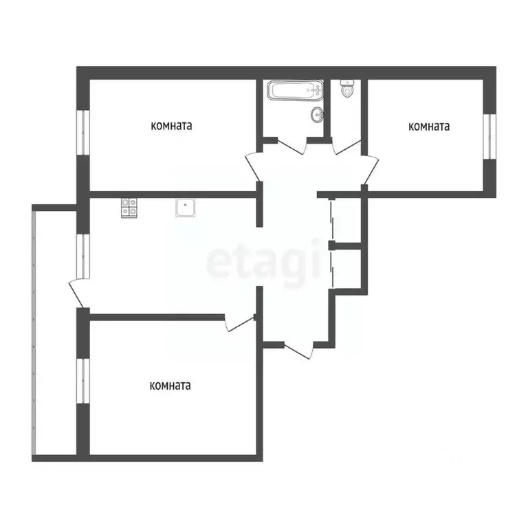 3-к кв. Бурятия, Улан-Удэ Энергетик мкр, 38 (65.9 м) - Фото 2