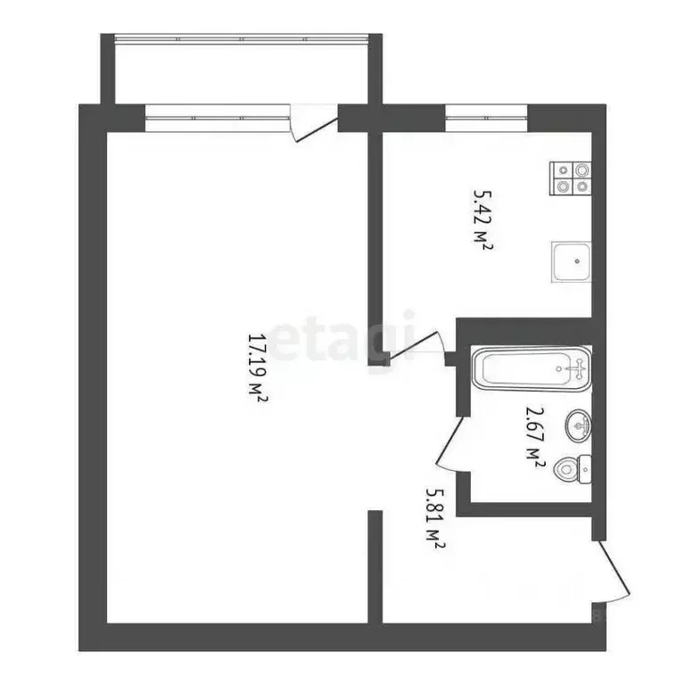 1-к кв. Самарская область, Самара Ново-Вокзальная ул., 223 (32.0 м) - Фото 1