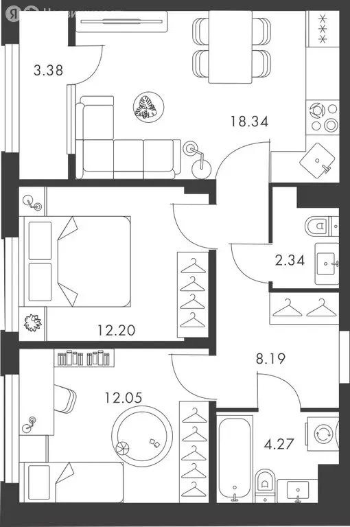 2-комнатная квартира: Тула, улица Карпова, 103А (60.77 м) - Фото 0