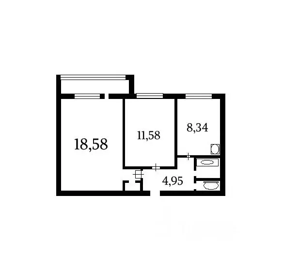 2-к кв. Санкт-Петербург Бассейная ул., 85 (44.5 м) - Фото 2