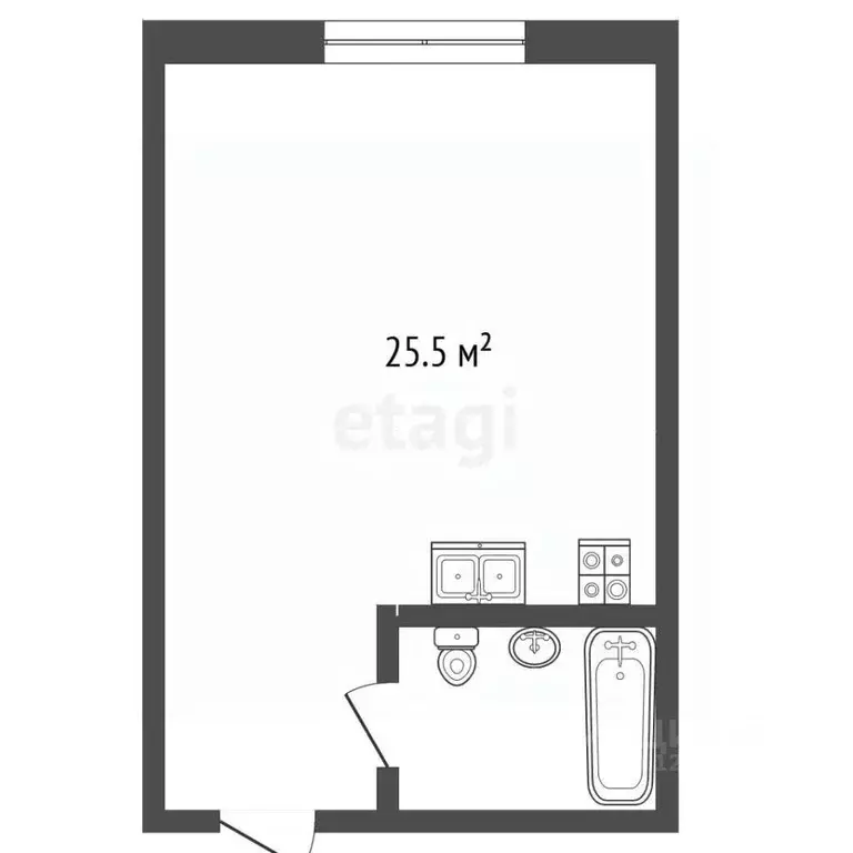 Студия Свердловская область, Екатеринбург ул. Крауля, 107/4 (25.5 м) - Фото 1