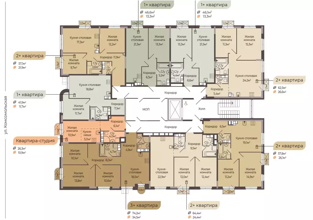 1-к кв. Нижегородская область, Нижний Новгород Соцгород жилрайон, 1-й ... - Фото 2