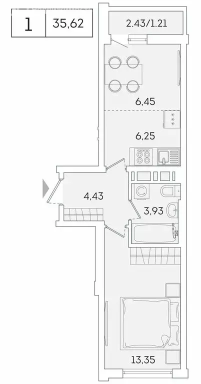 1-комнатная квартира: Мурино, Екатерининская улица, 11 (34.4 м) - Фото 0