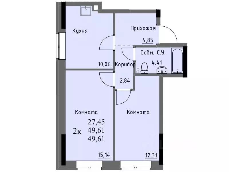 2-к кв. Удмуртия, Ижевск ул. Ключевой Поселок, 23литА (49.6 м) - Фото 0