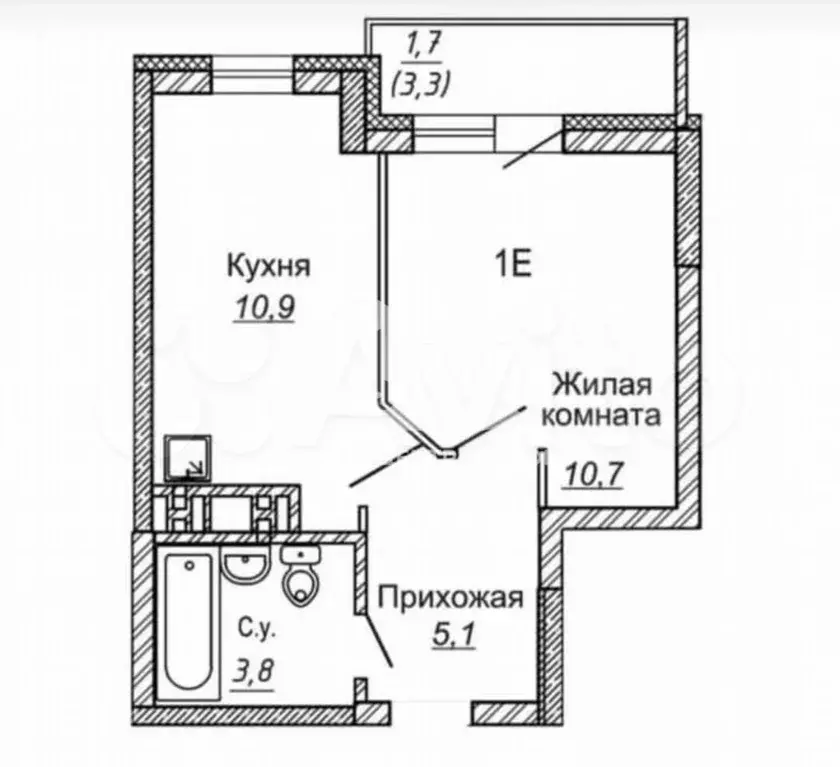 1-к. квартира, 31,8 м, 24/24 эт. - Фото 0