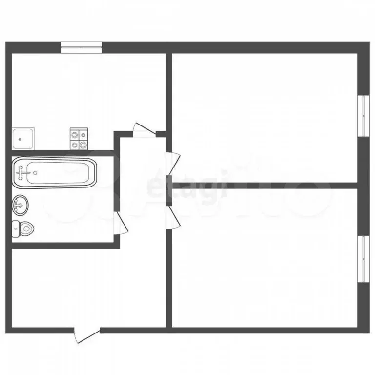 2-к. квартира, 39,7 м, 9/9 эт. - Фото 1