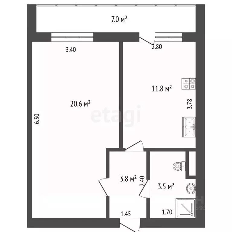 1-к кв. Чувашия, Канаш ул. Карла Маркса, 9Б (39.3 м) - Фото 2