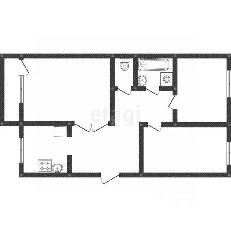 3-к кв. Смоленская область, Ярцево ул. Энтузиастов, 33 (68.4 м) - Фото 2