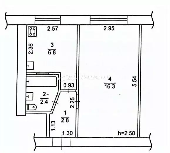 1-к кв. Крым, Саки ул. Курортная, 75 (28.3 м) - Фото 0