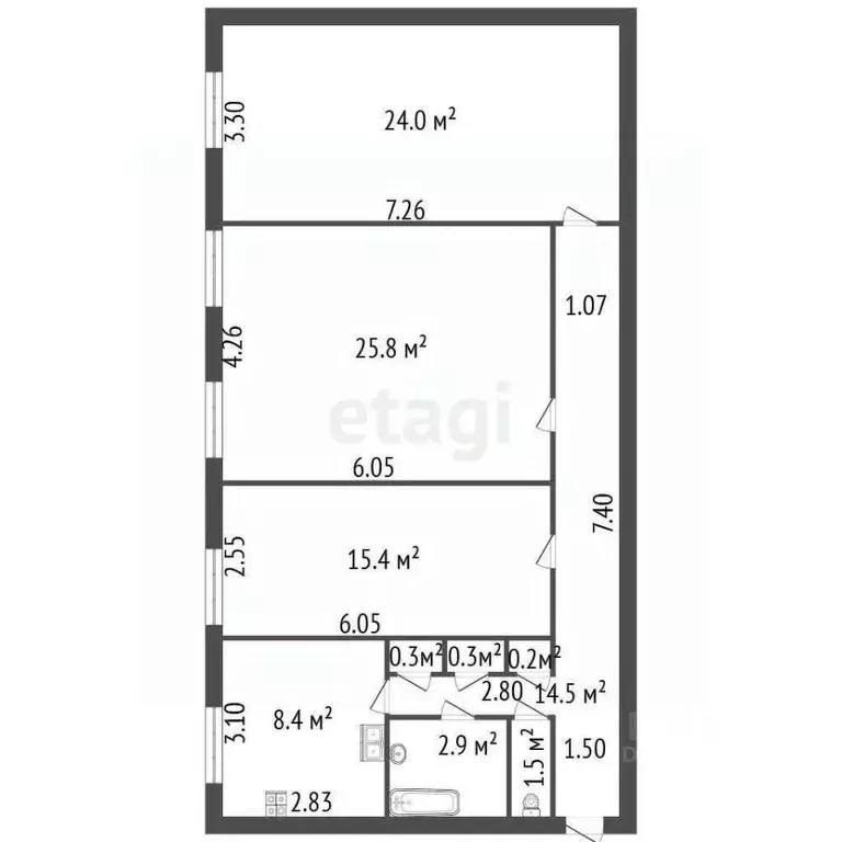 3-к кв. Санкт-Петербург 8-я Васильевского острова линия, 45/34 (93.3 ... - Фото 1