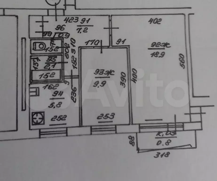 2-к. квартира, 46 м, 6/9 эт. - Фото 0