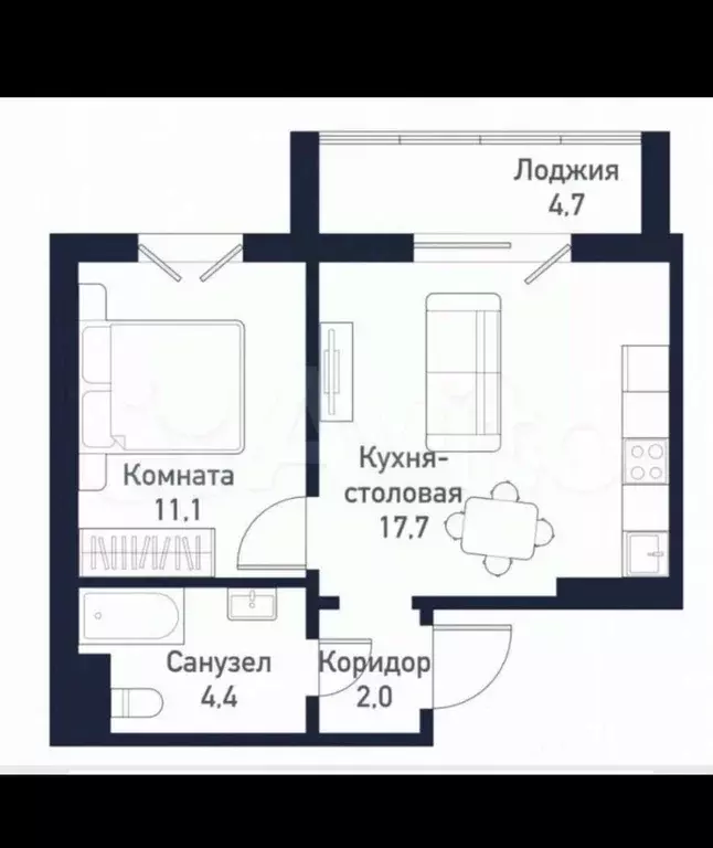 1-к кв. Челябинская область, Челябинский городской округ, пос. ... - Фото 1