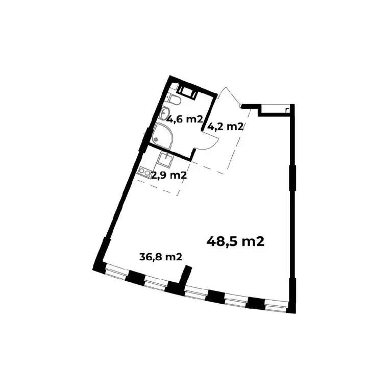 1-к кв. Нижегородская область, Нижний Новгород ул. Родионова (48.5 м) - Фото 0