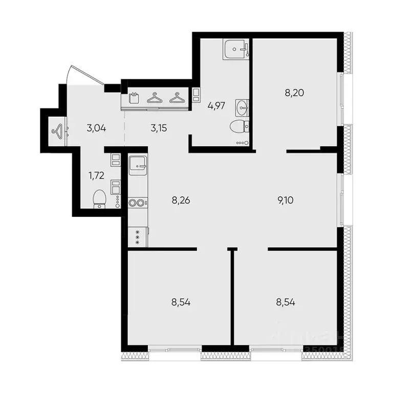 4-к кв. Иркутская область, Иркутск ул. Ширямова (55.52 м) - Фото 0