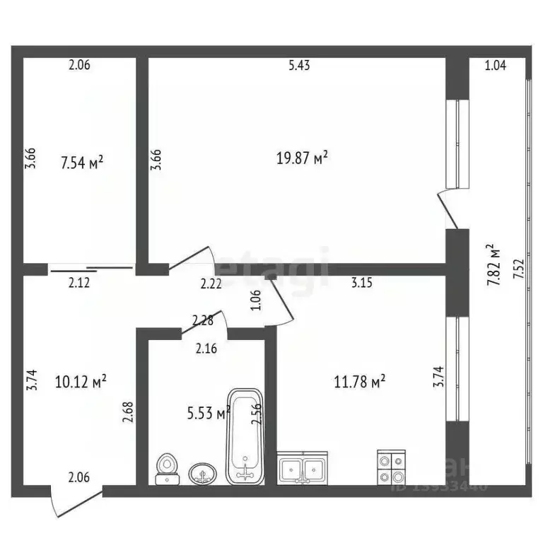 1-к кв. Тюменская область, Тюмень Восточный мкр, проезд Майский, 3 ... - Фото 1
