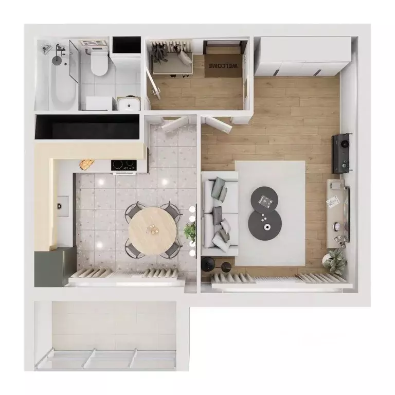 1-к кв. Тверская область, Тверь Южный мкр,  (38.81 м) - Фото 2