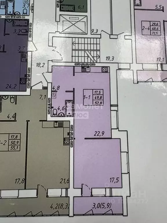 1-к кв. Вологодская область, Вологда Новгородская ул., 38 (52.8 м) - Фото 2