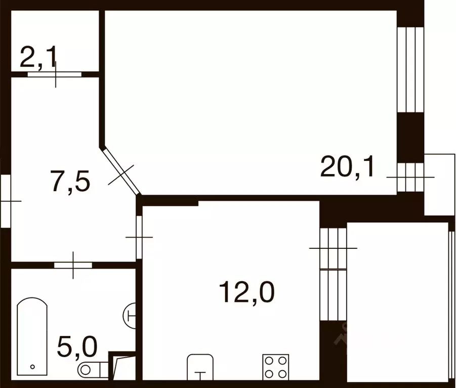 1-к кв. Москва д. Ивановское, ул. Семена Гордого, 3 (46.3 м) - Фото 0