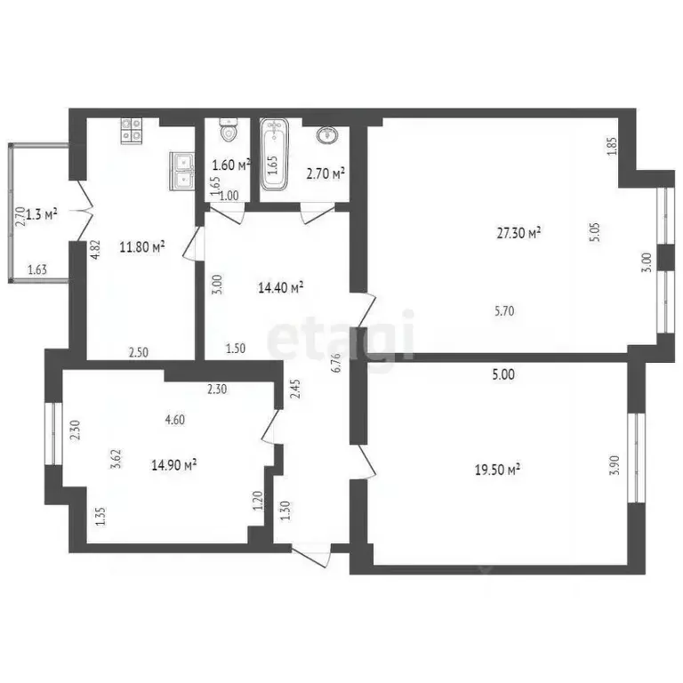 3-к кв. Калининградская область, Калининград Каменная ул., 19 (90.0 м) - Фото 1