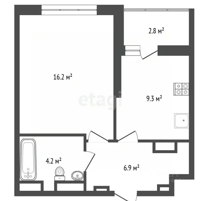 1-к кв. Тюменская область, Тюмень проезд Тихий, 2 (36.4 м) - Фото 2