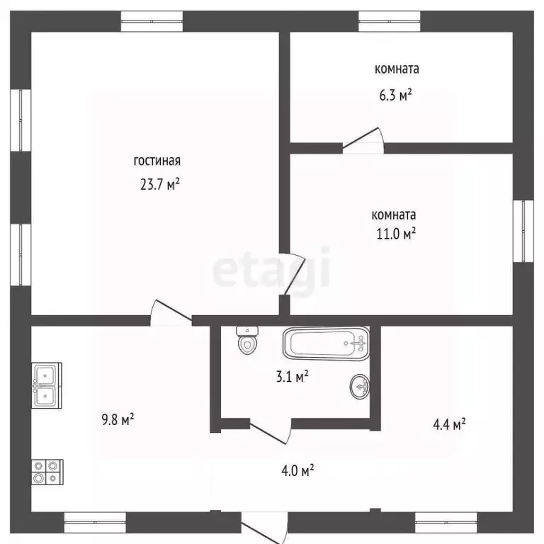 Дом в Ростовская область, Ростов-на-Дону ул. Каратаева (62 м) - Фото 2