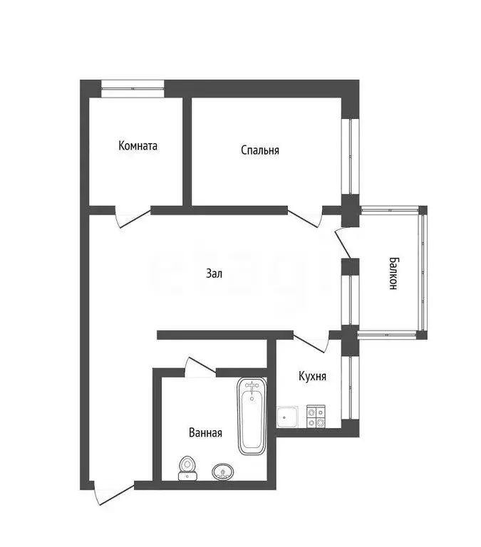 3-комнатная квартира: Ульяновск, Кольцевая улица, 38 (48 м) - Фото 1