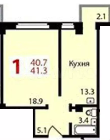 1-к. квартира, 45 м, 15/17 эт. - Фото 0