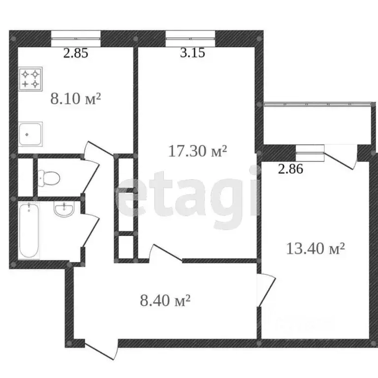 2-к кв. Ямало-Ненецкий АО, Новый Уренгой Советский мкр, 7/1 (54.4 м) - Фото 1