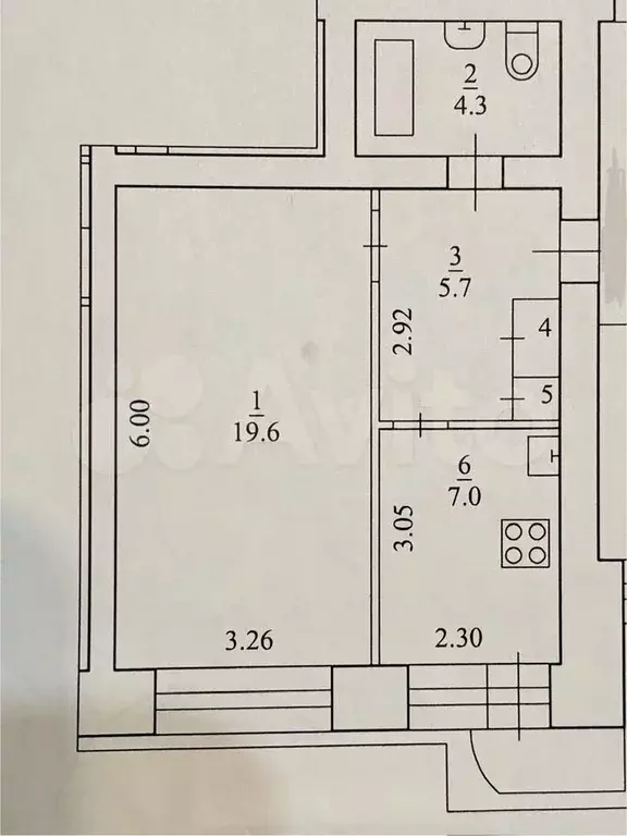 1-к. квартира, 37,4 м, 2/6 эт. - Фото 0