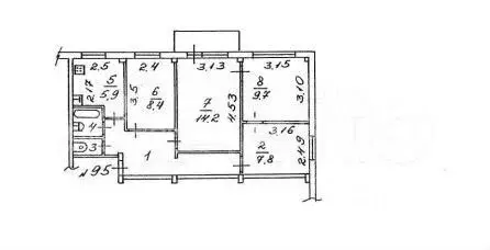 4-к кв. Архангельская область, Северодвинск ул. Карла Маркса, 41 (59.0 ... - Фото 2