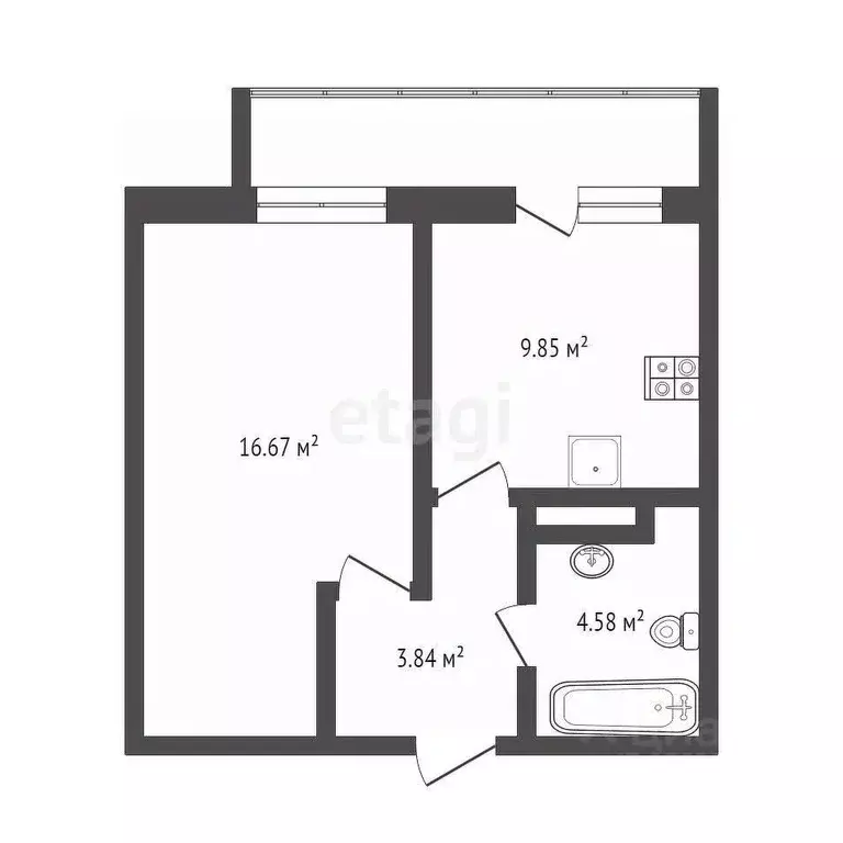 1-к кв. Тюменская область, Тюменский муниципальный округ, д. Дударева ... - Фото 2