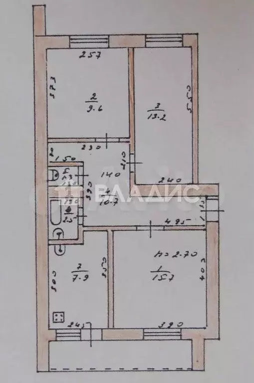 3-к. квартира, 60,9 м, 2/2 эт. - Фото 0