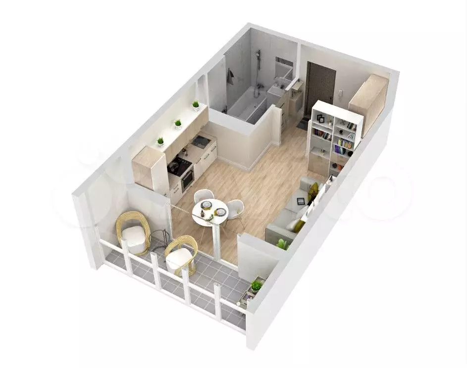 Квартира-студия, 26,2 м, 6/10 эт. - Фото 1