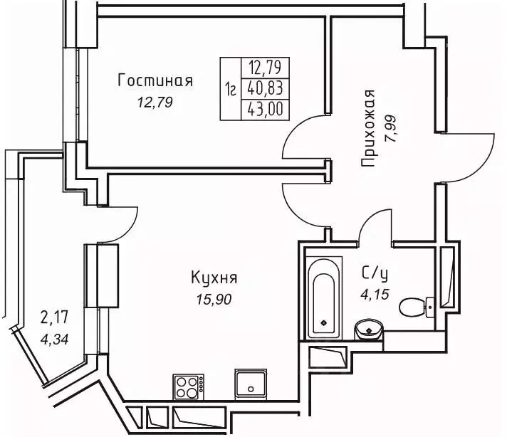 1-к кв. Саха (Якутия), Якутск 11-й кв-л,  (43.0 м) - Фото 1