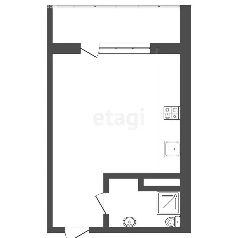 Квартира-студия: Тюмень, Интернациональная улица, 199к2 (31 м) - Фото 1